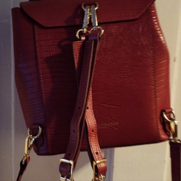 Divina Firenze Trilli Green Italian Leather Convertible Backpack Crossbody Bag - Picture 4 of 4